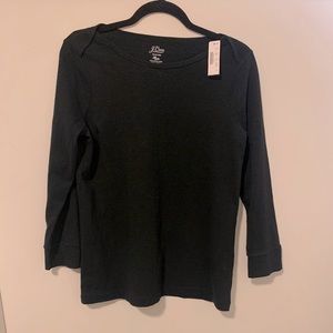 J Crew black 3/4th length sleeves slub tee
